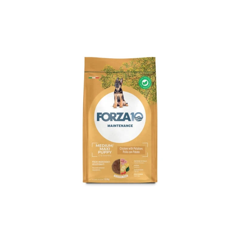 Forza10 Forza 10 Maintenance Puppy Medium Maxi Chicken – Alleinfuttermittel für Welpen mittlerer und großer Rassen, 12 kg