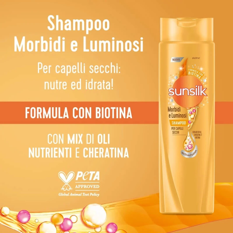 Sunsilk – păr moale și strălucitor – șampon pentru păr uscat, 250 ml