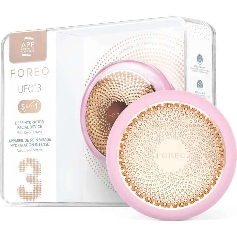 Foreo UFO 3 – 5-in-1-Gerät für intensive Feuchtigkeitspflege im Gesicht – Perlrosa