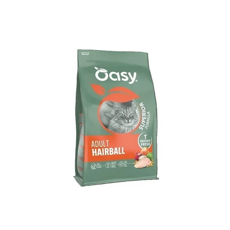 Oasy Superior Adult Cat Hairball Formula with Chicken - Complete Food for Adult Cats with Hairballs, 1.5 kg