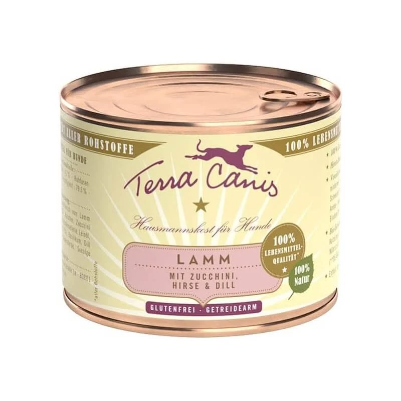 Terra Canis Classic Lamm mit Zucchini, Hirse und Dill – Alleinfuttermittel für ausgewachsene Hunde mit normalem Gewicht, 200 g