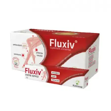 Packung Fluxiv, 60 Tabletten + Fluxiv Tonic Creme, 20 g, Antibiotice SA