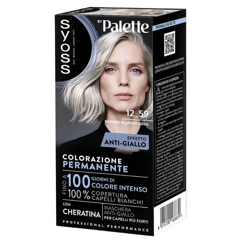Syoss Haarfärbeset – Permanente Haarfarbe 12-59 Cool Platinum Blonde