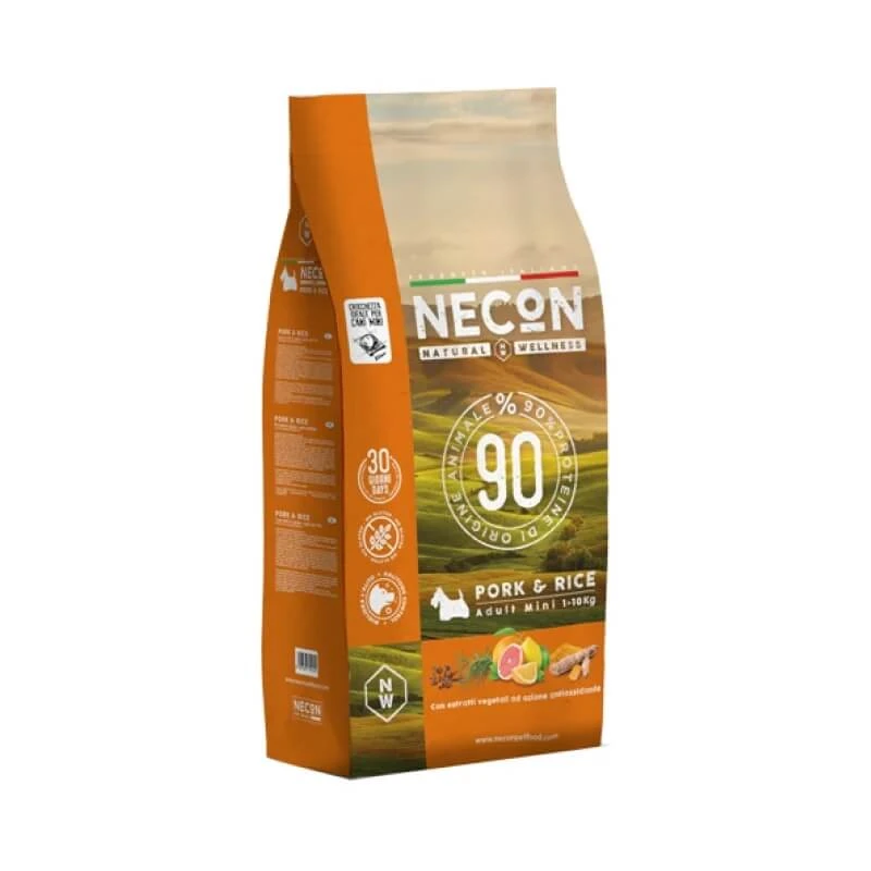 Necon Natural Wellness Hundefutter mit Schweinefleisch und Reis – Alleinfuttermittel für kleine ausgewachsene Hunde, 2 kg