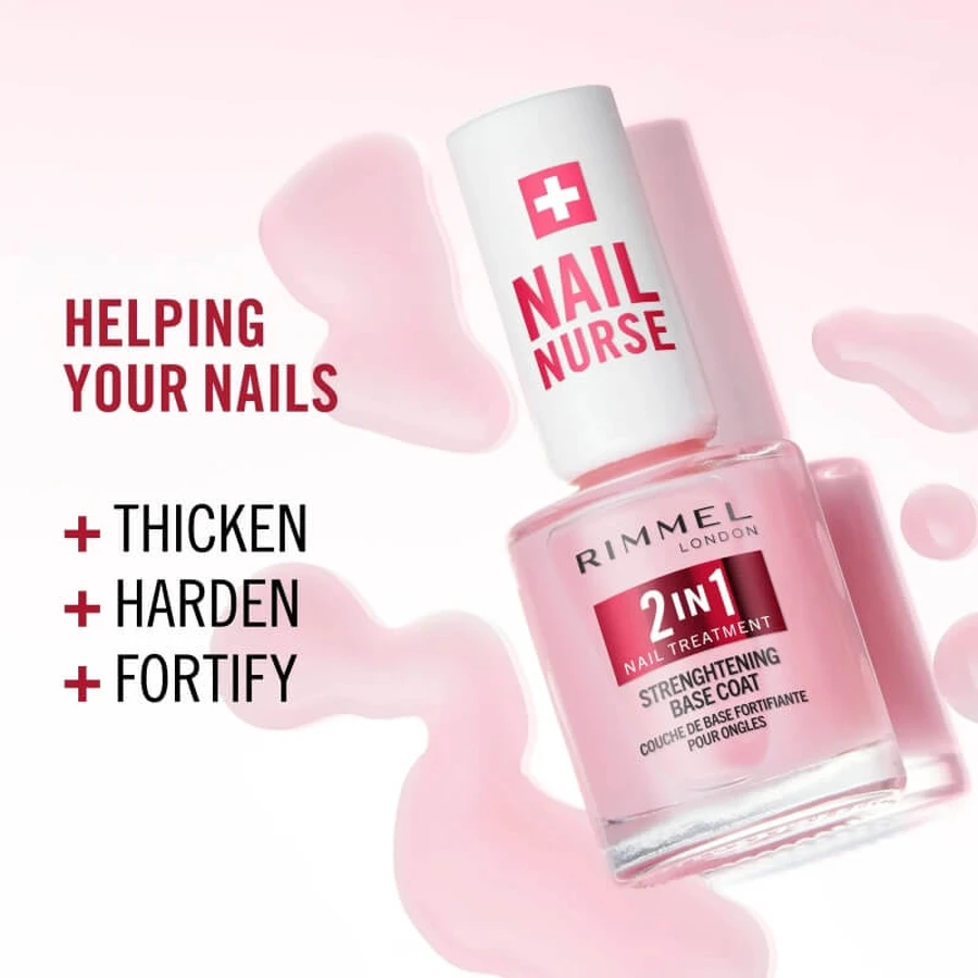 Rimmel 2in1 nail treatment strenghtening base coat - trattamento unghie 12 ml