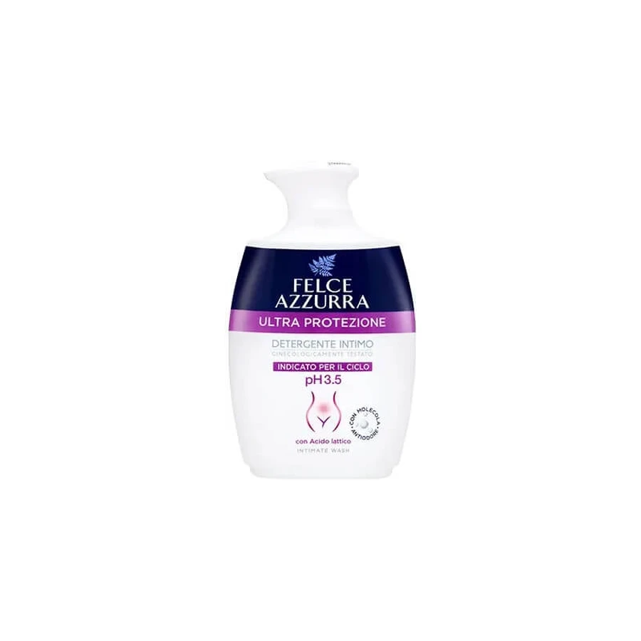Felce Azzurra Protecție maximă pH 3,5 – gel de igienă intimă recomandat pentru perioada menstruală, 250 ml