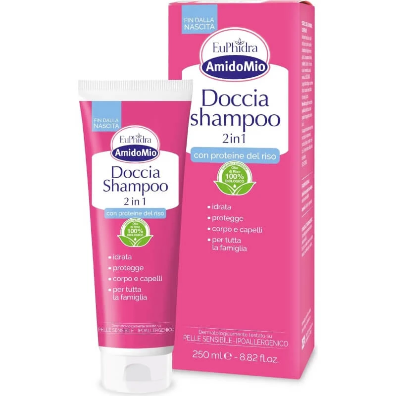 Euphidra Amidomio – 2-in-1-Shampoo und Duschgel für Haar und Körper, 250 ml