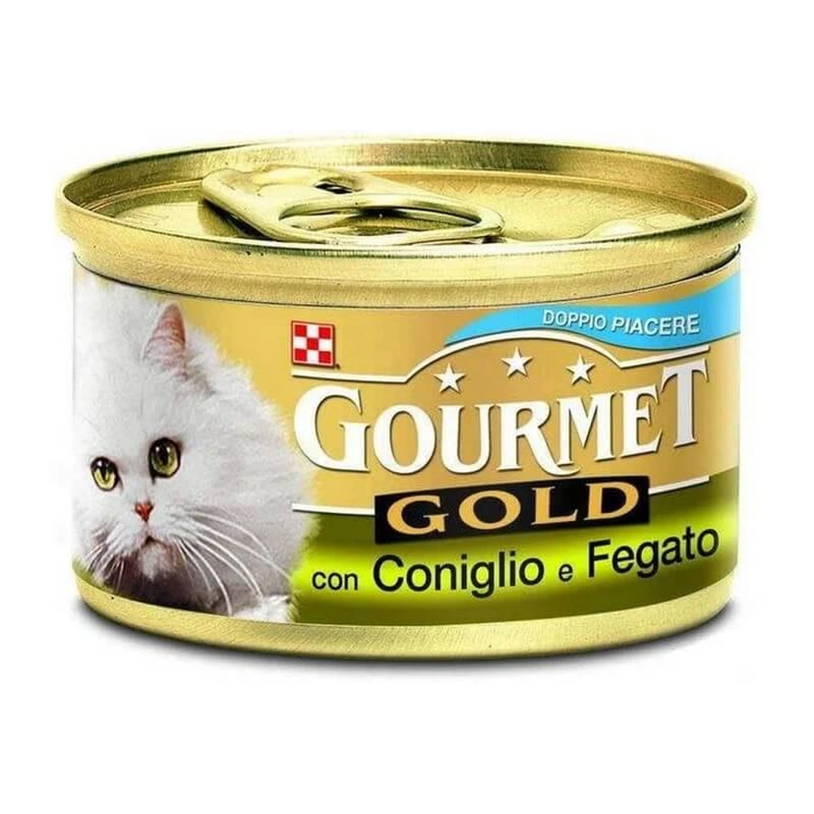 Purina Gourmet Gold Mousse cu miel și fasole verde – hrană completă pentru pisici adulte, 85 g