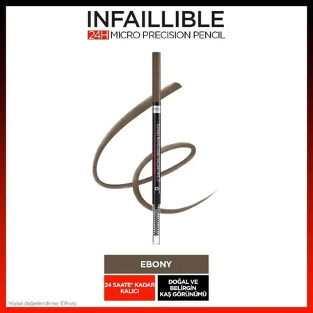 L'Oréal Paris Infaillible Brows 24h Micro Precision Pencil – Augenbrauenstift Nr. 1.0 Ebony