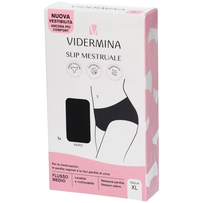 Vidermina Wiederverwendbare Menstruationshöschen, hoch tailliert, Größe XL, schwarz