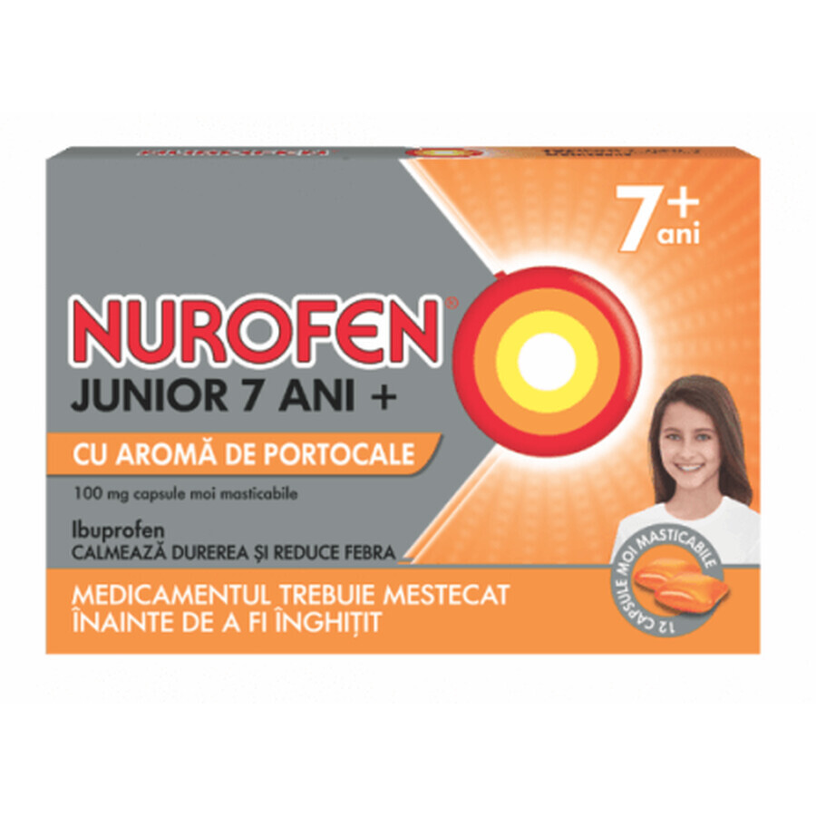 Nurofen Junior 7+ orange 100mg x 24cps.me, Reckitt