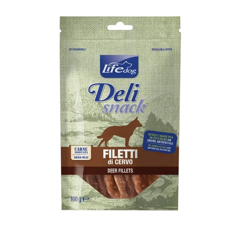 Life Petcare Deli Snacks – Getrocknete Hirschstreifen für Hunde, 100 g