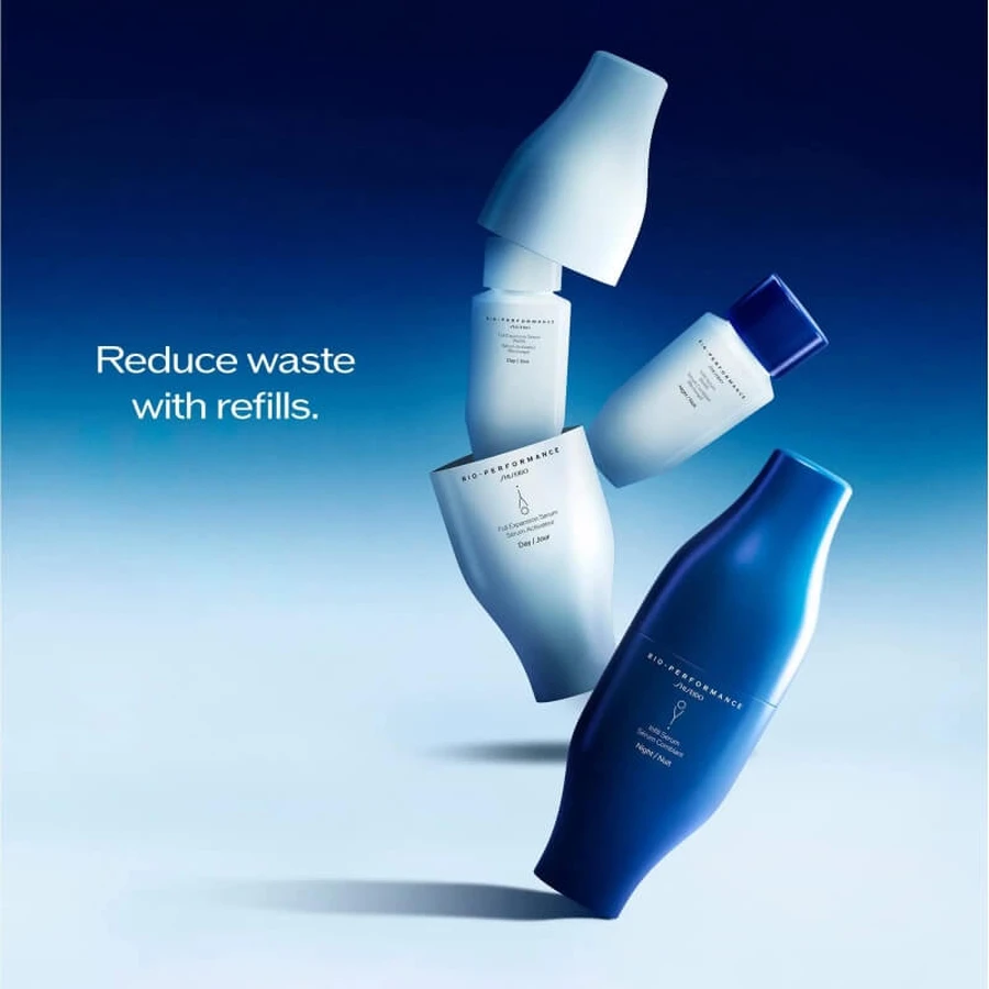 Serum Shiseido Bio-Performance Skin Filler – dwuetapowe serum przeciwstarzeniowe, 30 ml + wkład 30 ml: ceny i cechy