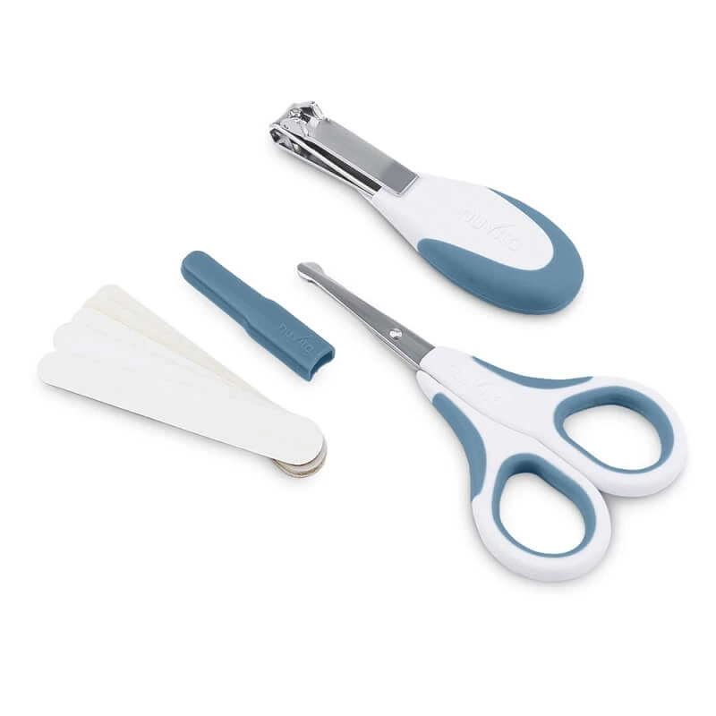 Nuvita Baby-Maniküre-Set – Schere, Nagelknipser und Nagelfeilen – Blau