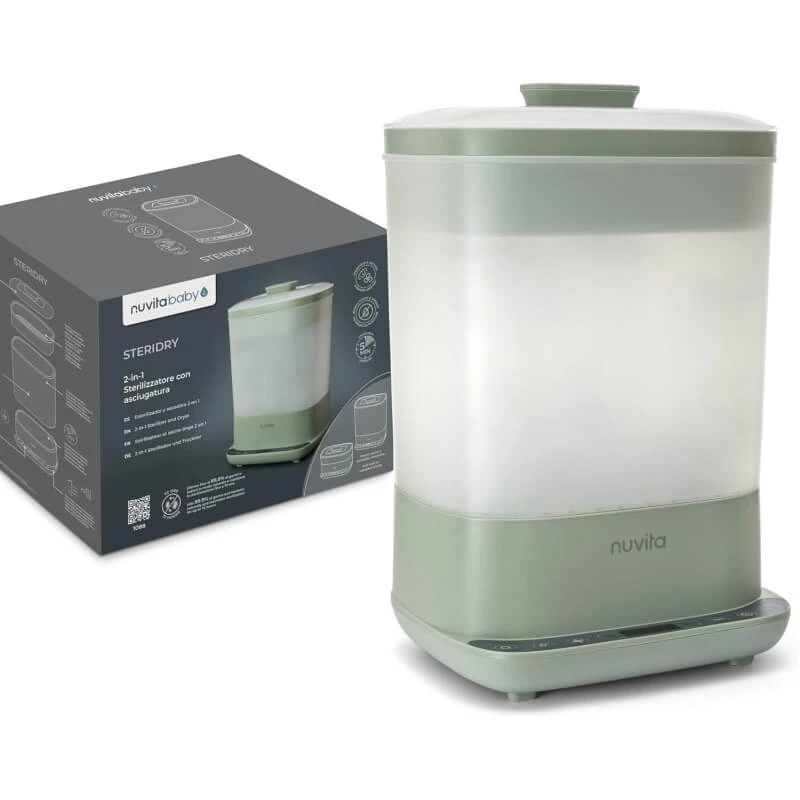 Nuvita Steridry – 2-in-1-Dampfsterilisator und -Trockner mit HEPA-Filter für Babyflaschen und Zubehör