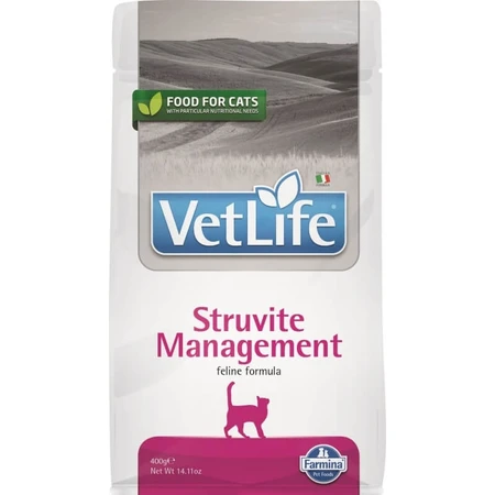 Farmina Vet Life Struvite Management - Alimento dietético completo para gatos, 400 g