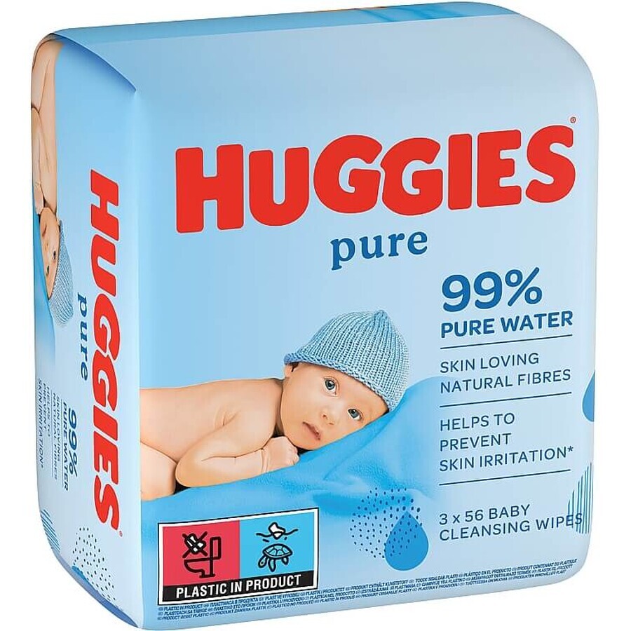 Huggies Pure Trio Servetele Umede Copii 3 x 56buc