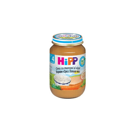 Piure Orez cu Morcov si Vitel 125g, Hipp