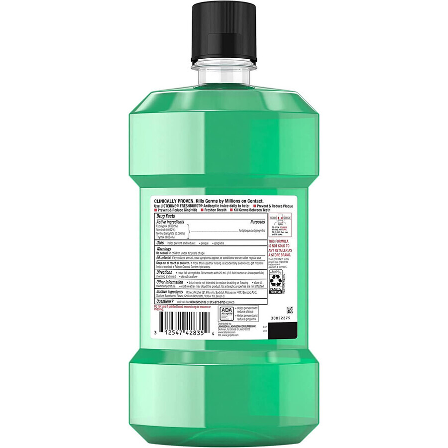 Apa de gură antiseptică Fresh Burst 1 litre, Listerine 