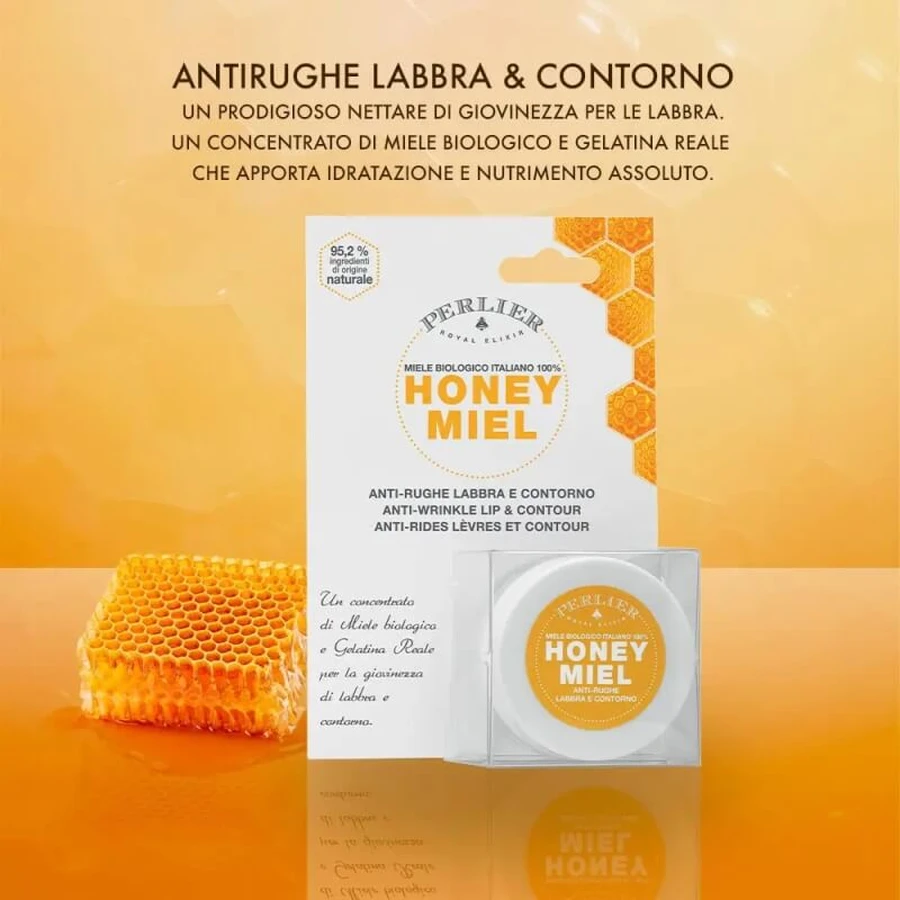 Perlier Honey miel – cremă antirid pentru buze și zona din jurul buzelor, cu miere, 15 ml