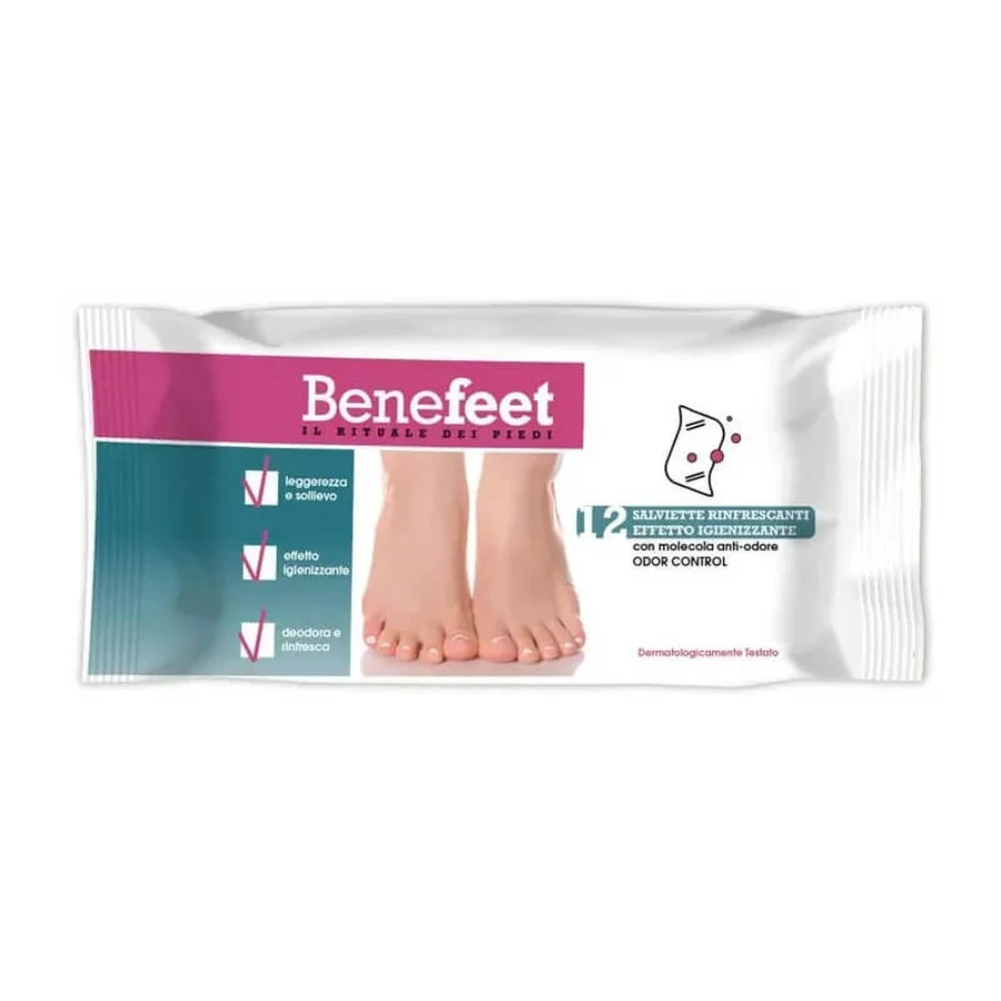 Biogenya Benefeet - 12 șervețele răcoritoare pentru picioare cu efect igienizant