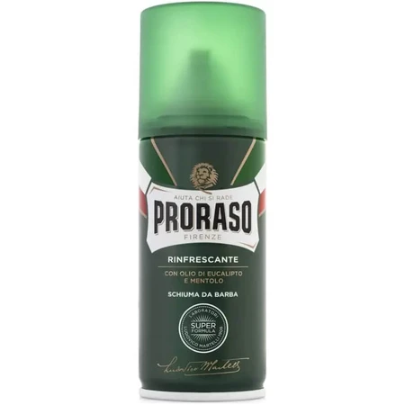 Proraso pour toutes les barbes - Mousse à raser rafraîchissante et tonifiante à l'huile d'eucalyptus et au menthol, 100 ml
