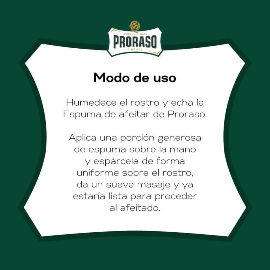 Proraso pour toutes les barbes - Mousse à raser rafraîchissante et tonifiante à l'huile d'eucalyptus et au menthol, 100 ml