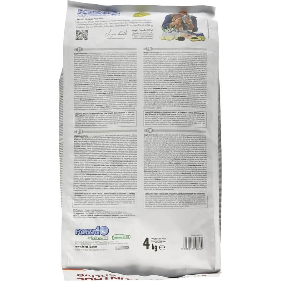 Forza10 Forza 10 Weight Control Active Pește – hrană completă pentru câini adulți, destinată controlului greutății, 4 kg