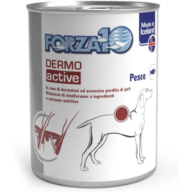 Forza10 Forza 10 Dermo Active Fish – Alleinfuttermittel für erwachsene Hunde mit Hautproblemen und Nahrungsmittelunverträglichkeiten, 390 g