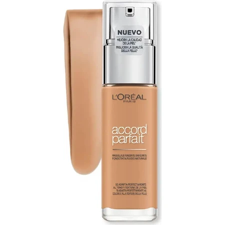 Base de maquillaje Accord Parfait de L'Oréal Paris - Base de maquillaje líquida - N.º 7d7w Ambre Doré