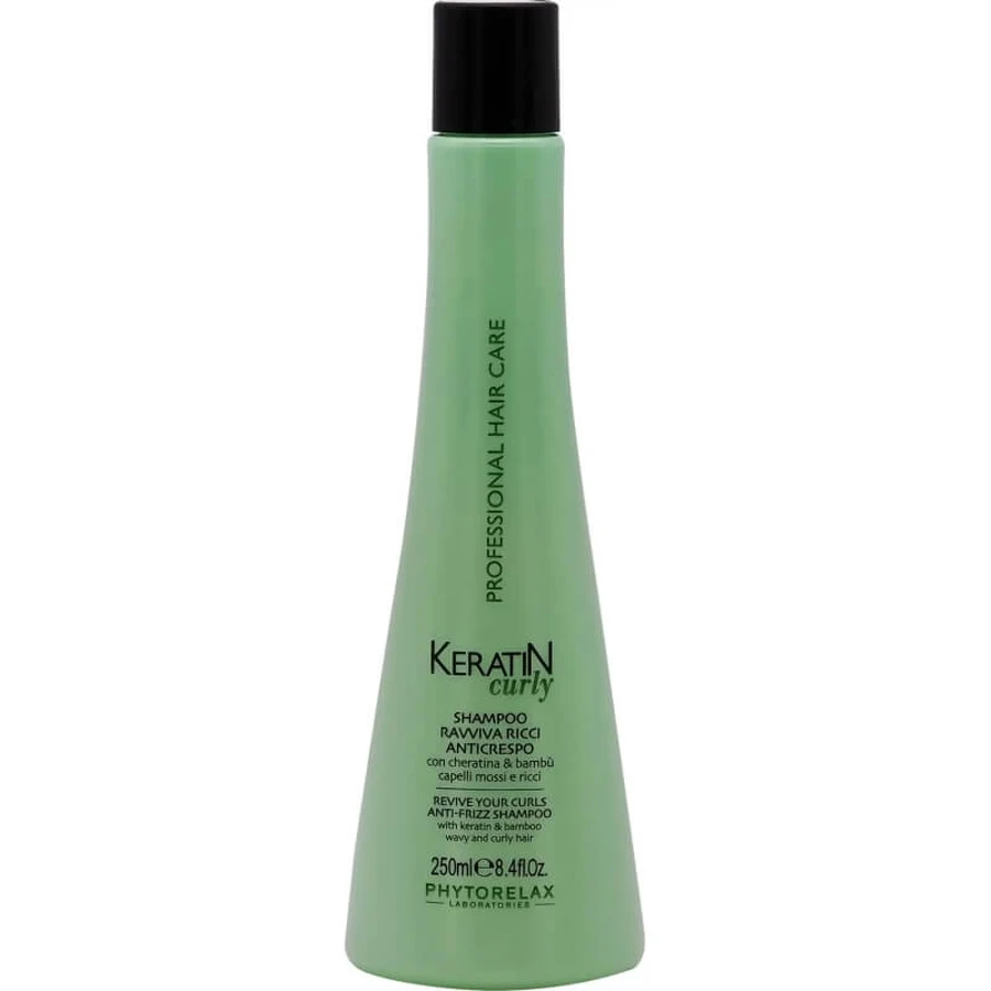 Phytorelax Keratin Curly - Shampooing revitalisant pour boucles, anti-frisottis, 250 ml