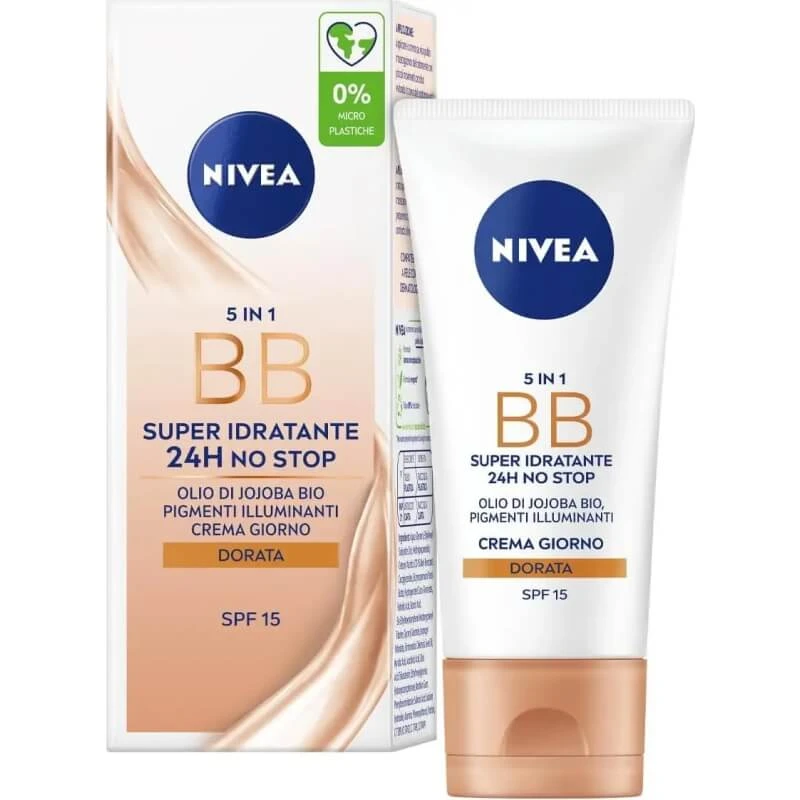 Nivea 5-in-1 – Super feuchtigkeitsspendende BB-Creme LSF 15, 50 ml – Gold