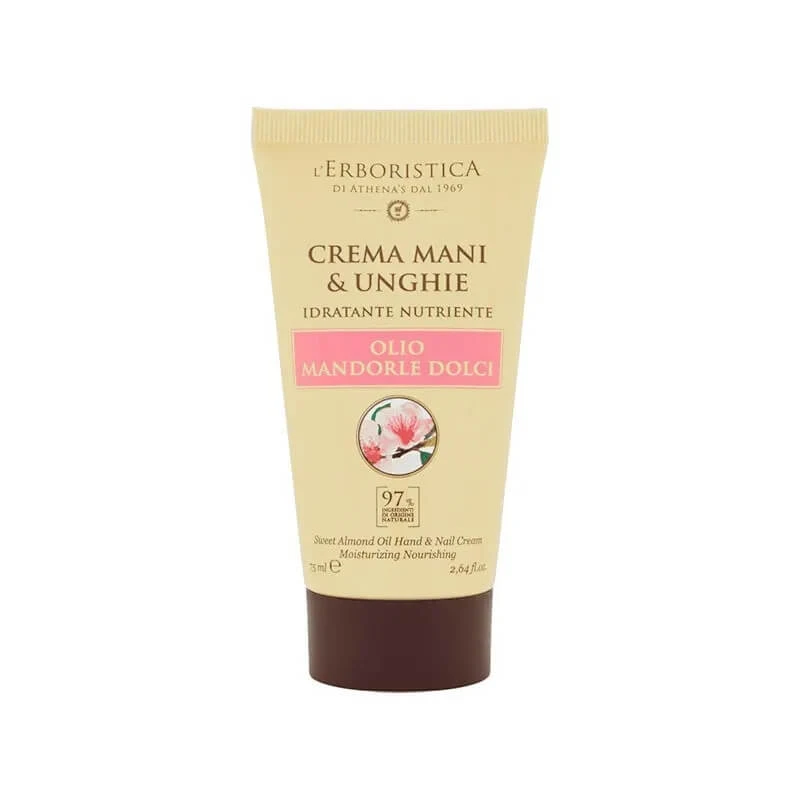 L'erboristica Süßmandelöl – Feuchtigkeitsspendende und pflegende Hand- und Nagelcreme 75 ml