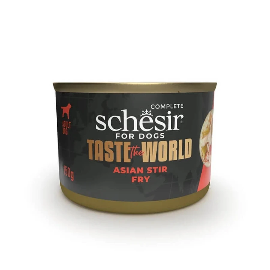 Schesir Taste the World pour chiens : Poulet sauté à l'asiatique - Aliment complet pour chiens adultes, 150 g