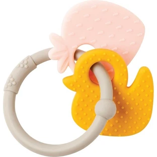 Anneau de dentition en silicone sans BPA Nattou - Canard et fraise