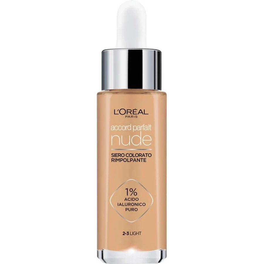 L'oreal paris Accord parfait nude - siero colorato rimpolpante - n. 2-3 light