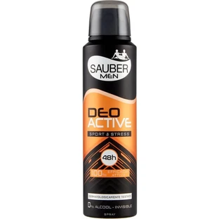 Sauber Men Deoactive Sport &amp; Stress - Desodorante en spray invisible, 150 ml