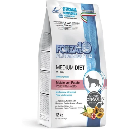 Forza10 Mono Diet Adult Schweinefleisch mit Kartoffeln – Diätfutter für erwachsene Hunde, 1,5 kg