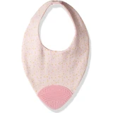 Baveta Chicco Gummy Bib – bavetă roz cu buline și jucărie pentru gingii