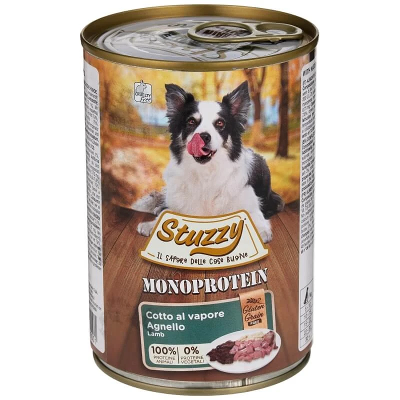 Schesir Stuzzy Single-Protein Lamm – Alleinfuttermittel für ausgewachsene Hunde, 400 g