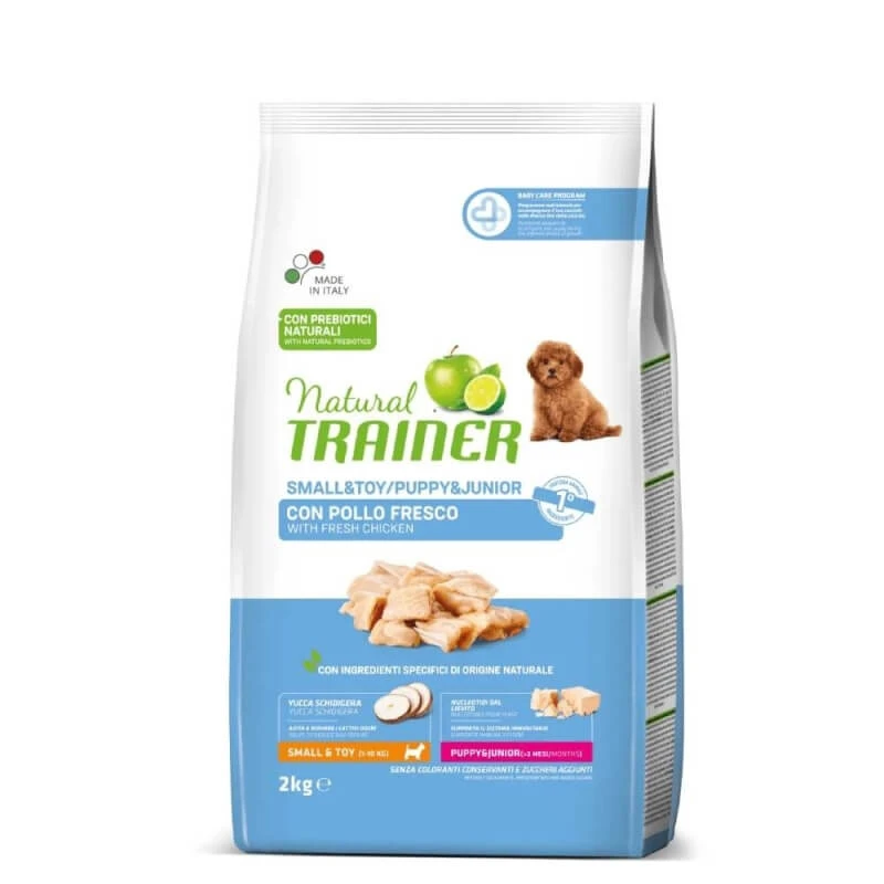 Natural Trainer Puppy & Junior Small & Toy Huhn & Reis – Alleinfuttermittel für Hunde, 2 kg