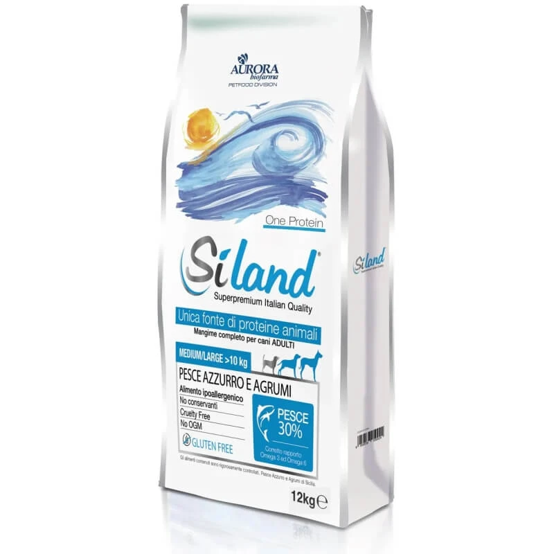 Aurora Biofarma Siland One Protein Adult M/L Fisch und Zitrusfrüchte – Trockenfutter für Hunde, 12 kg
