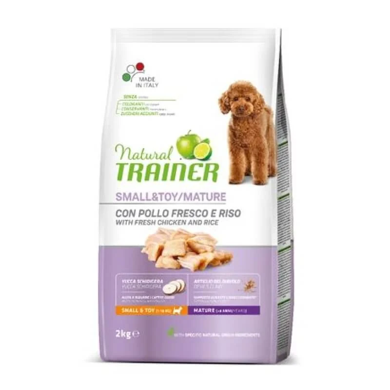 Natural Trainer Natural Small & Toy Maturity Frisches Hähnchen und Reis – Alleinfuttermittel für ältere Hunde kleiner Rassen, 2 kg