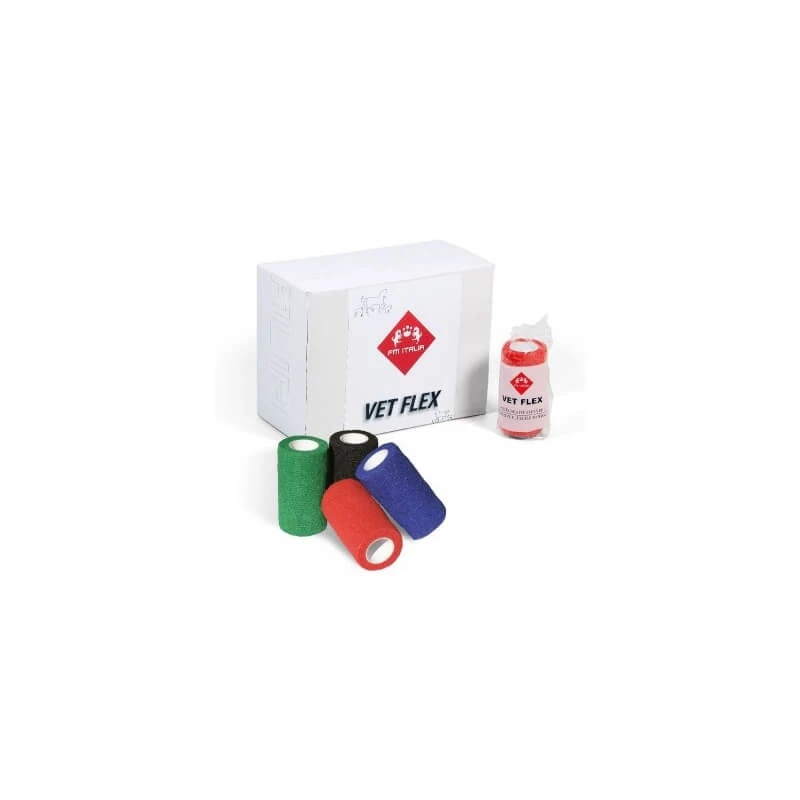 Fm Italia Vet Flex – Flexibler, kohäsiver Einwegverband zur Stützung, rot, 10 cm x 4,5 m