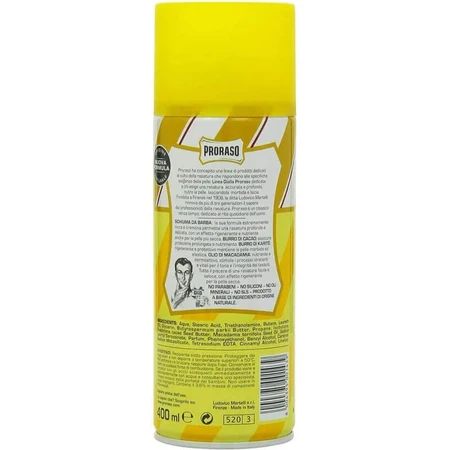 Proraso spumă de ras hrănitoare și regenerantă pentru toate tipurile de barbă, 400 ml