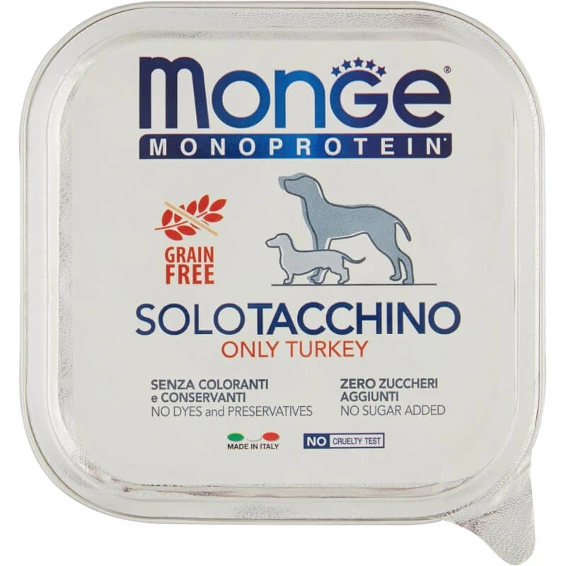 Monge Single-Protein Truthahn – Alleinfuttermittel für ausgewachsene Hunde, 150 g