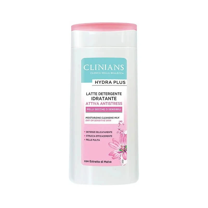 Clinians Hydra Plus – Aktive Anti-Stress-Feuchtigkeits-Reinigungsmilch, 200 ml