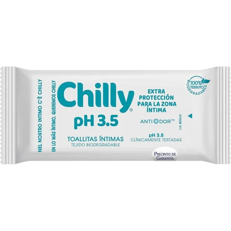 Lingettes intimes Chilly pH 3,5 - 12, protection renforcée