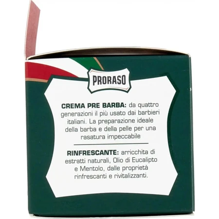 Proraso Refreshing - Crema para antes del afeitado con aceite de eucalipto y mentol, 100 ml