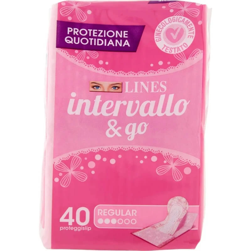 Lines Intervallo & Go – 40 hypoallergene, gefaltete Slipeinlagen